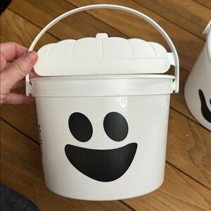 White Halloween Bucket with Smiley Face McDonald’s McBoo bucket 2